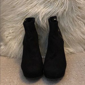 Black Wedge Booties